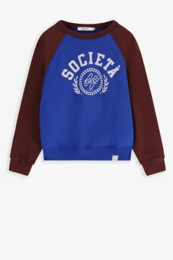 Colourblock oversized sweater met artwork