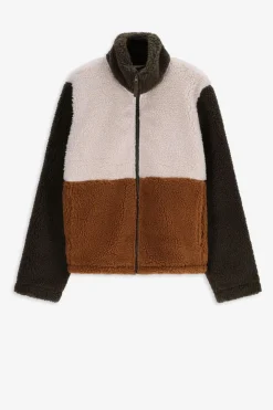 Colourblock teddy jas