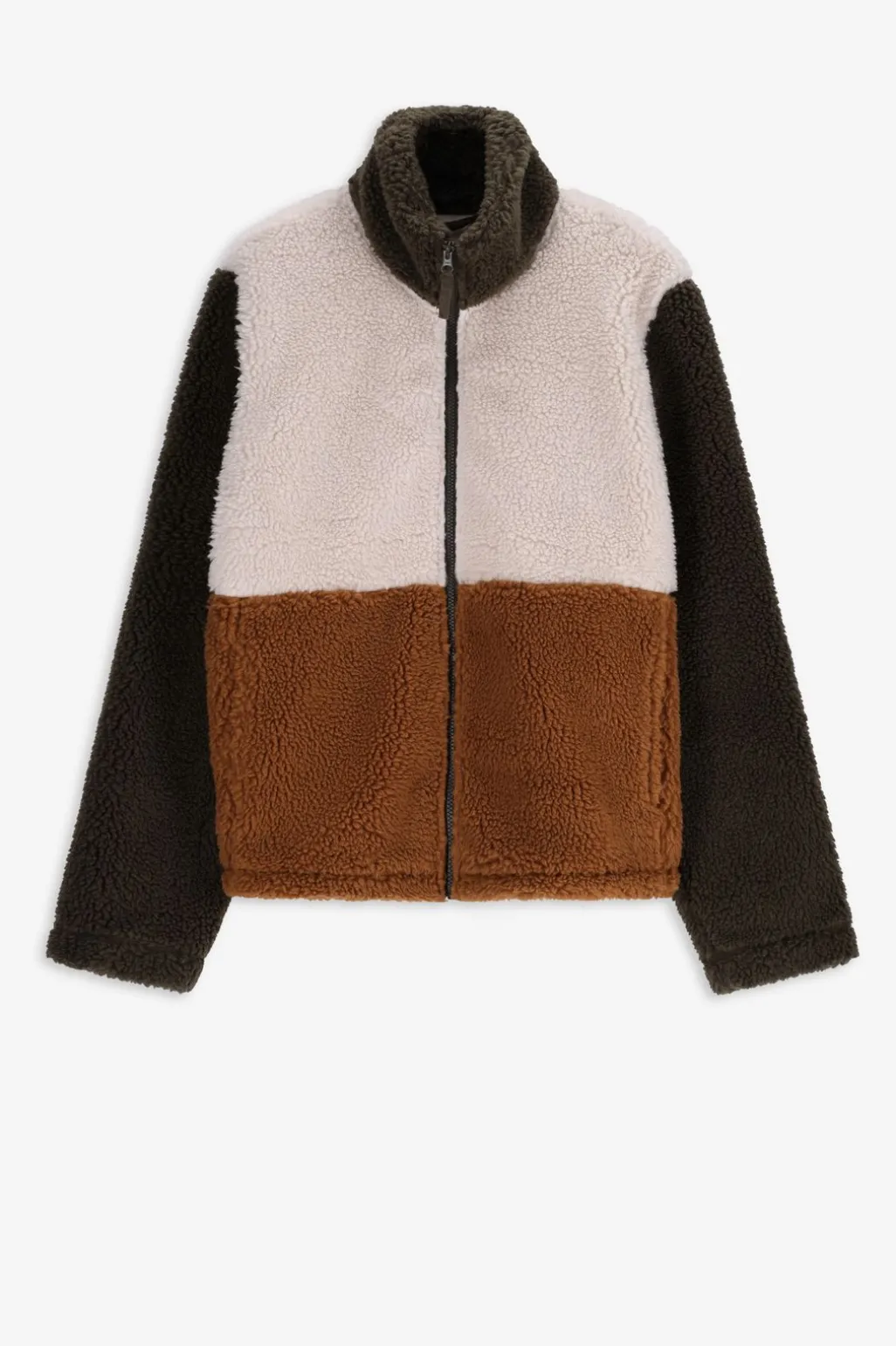 Colourblock teddy jas