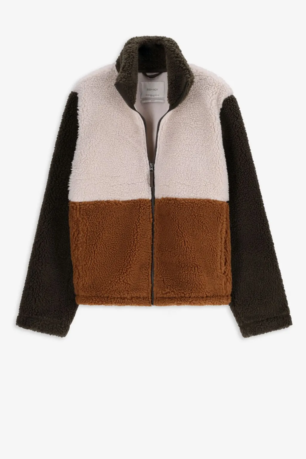 Colourblock teddy jas