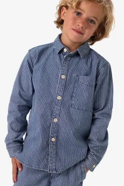 Denim gestreept overhemd