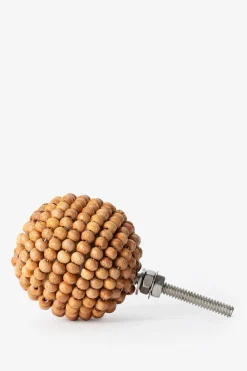 Deurknop met houten kraaltjes