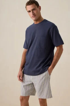 Donkerblauw boxy T-shirt