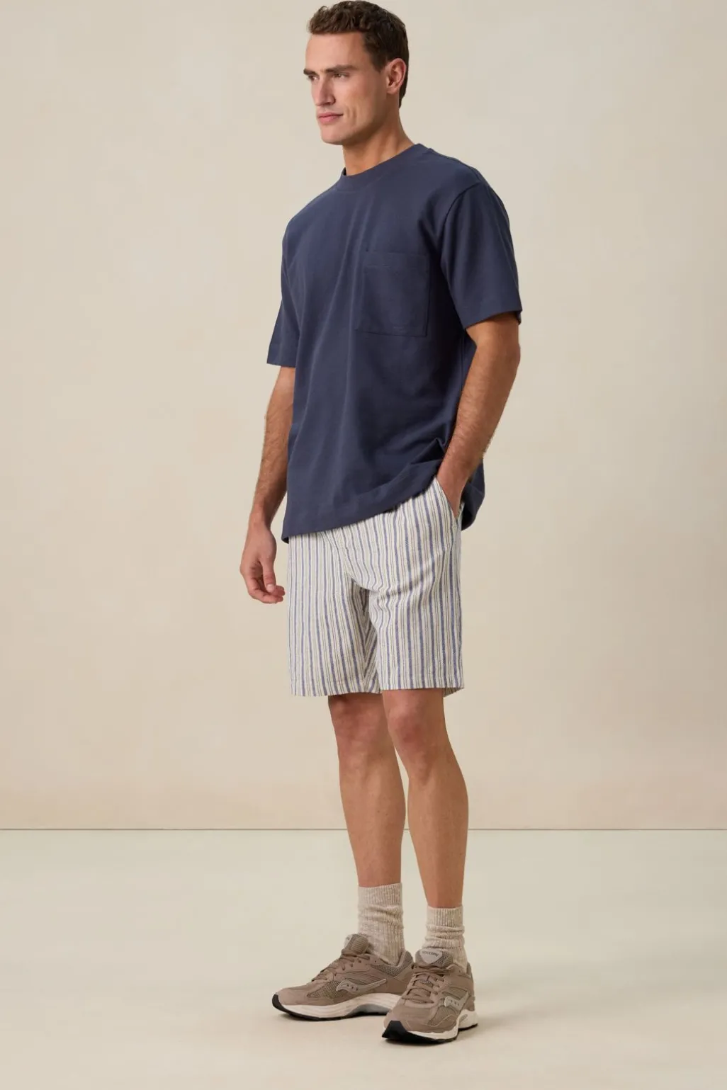 Donkerblauw boxy T-shirt