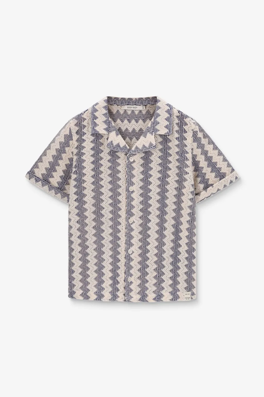 Donkerblauw crochet overhemd