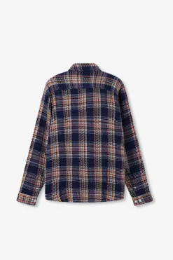 Donkerblauw geruit overhemd