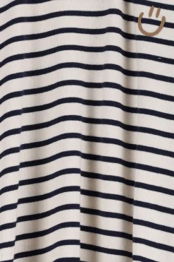 Donkerblauw gestreept T-shirt met lange mouwen