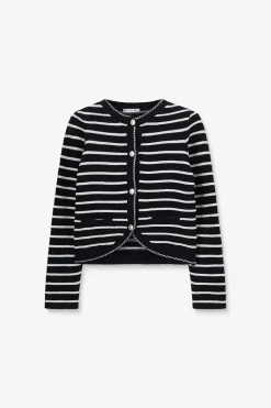 Donkerblauw gestreept vest