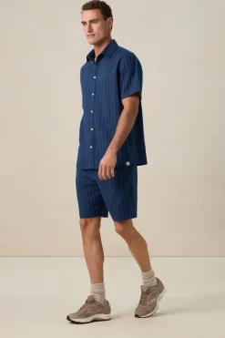 Donkerblauw gestreepte short