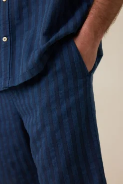 Donkerblauw gestreepte short