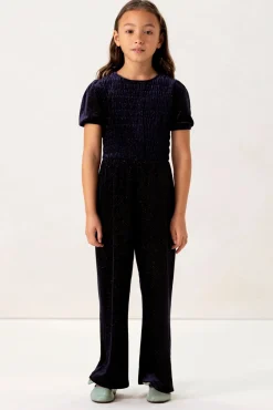 Donkerblauwe jumpsuit met glitters
