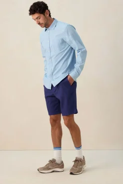 Donkerblauwe linnen short