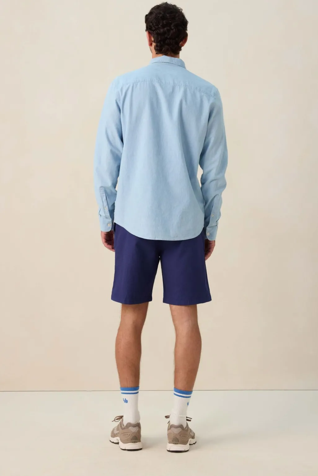 Donkerblauwe linnen short