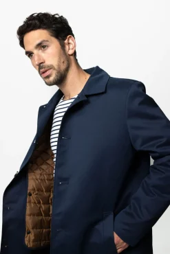 Donkerblauwe Mackintosh jas