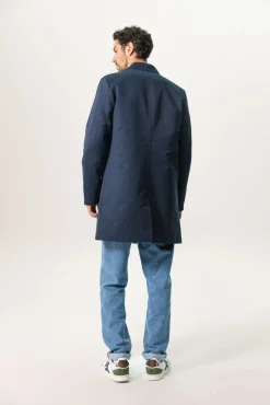 Donkerblauwe Mackintosh jas