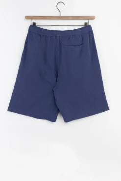 Donkerblauwe mousseline shorts