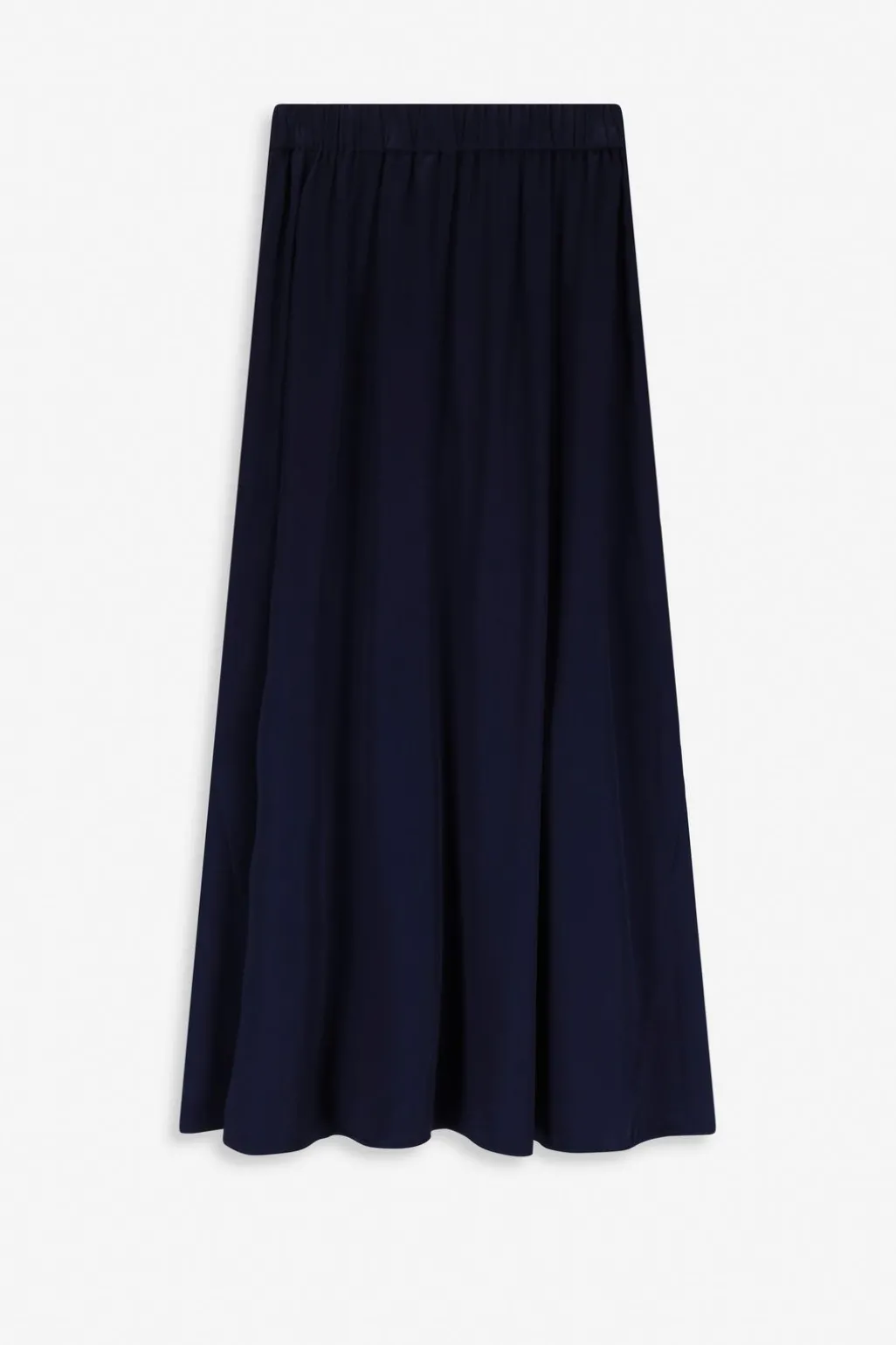 Donkerblauwe satijnen maxi rok