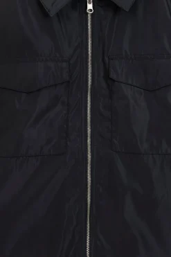 Donkerblauwe suède jas reversible