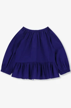 Donkerblauwe top met ruffle
