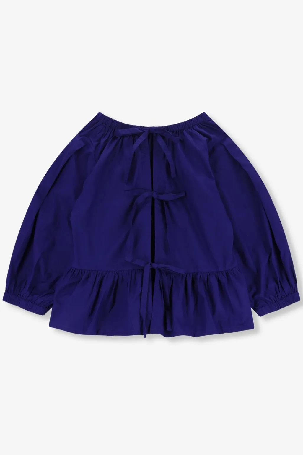Donkerblauwe top met ruffle