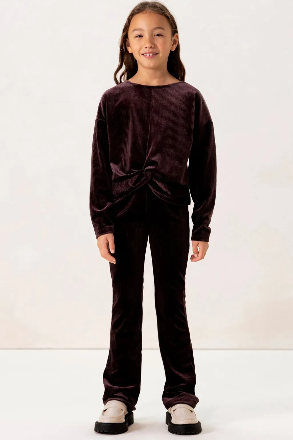 Donkerbruine flared legging