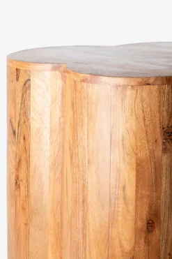 Donkerbruine houten bijzettafel scallop