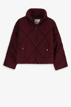Donkerbruine korte quilted jas