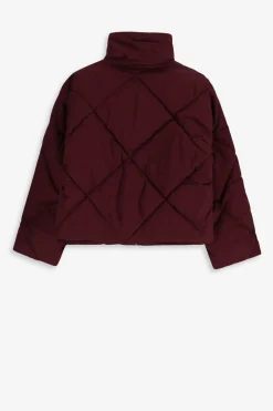 Donkerbruine korte quilted jas