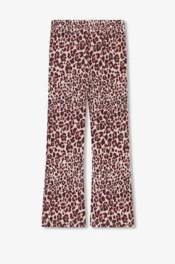 Donkerbruine legging met leopard print