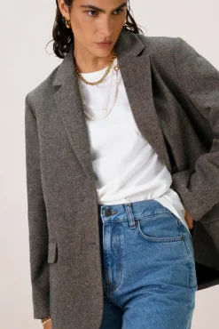 Donkerbruine oversized blazer