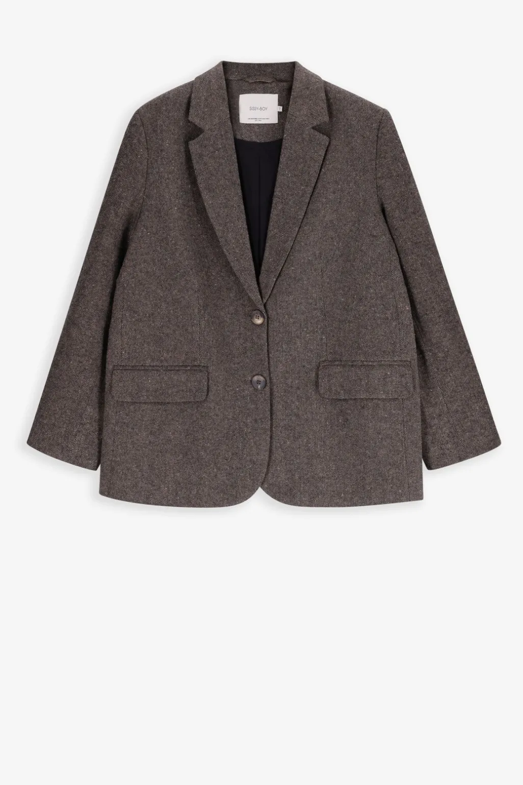 Donkerbruine oversized blazer