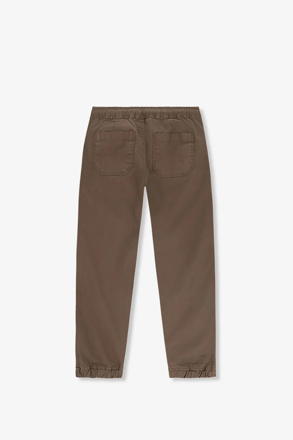 Donkerbruine pull on broek met aantrekkoorden