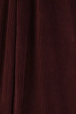 Donkerbruine velvet straight leg broek