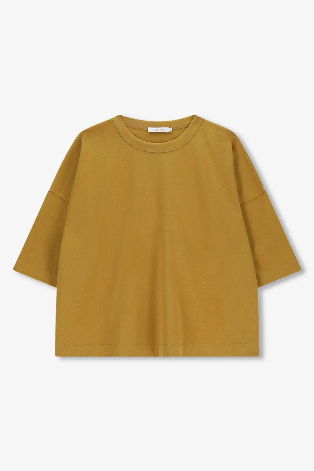 Donkergeel oversized jersey T-shirt