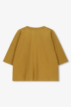 Donkergeel oversized jersey T-shirt