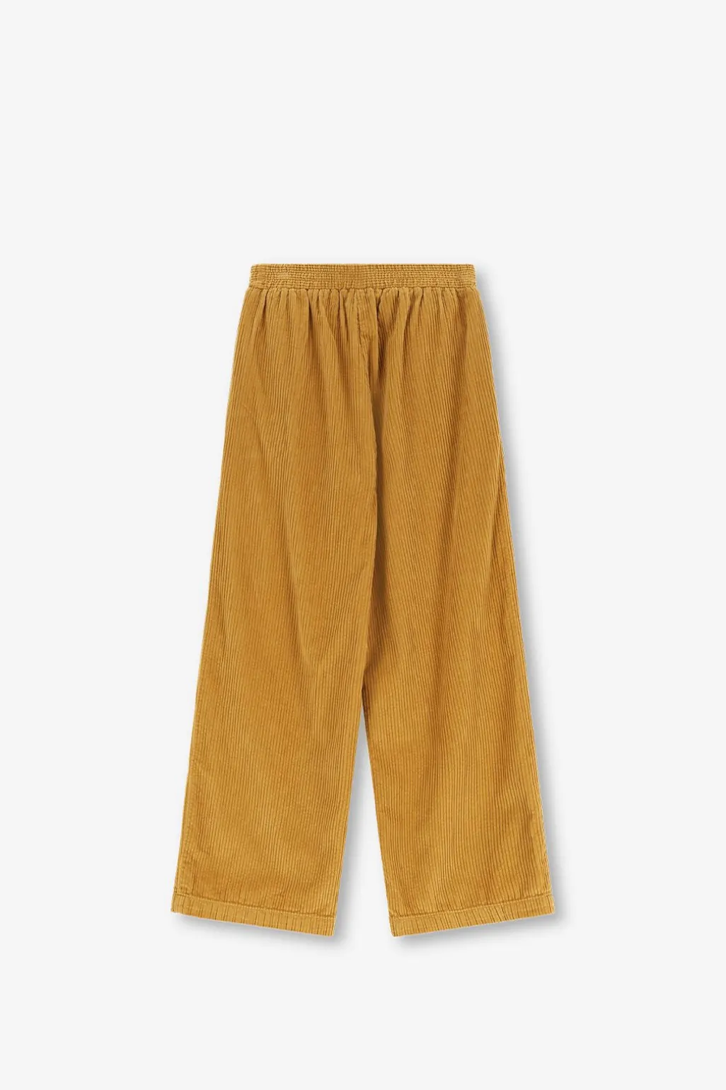 Donkergele wide leg corduroy broek