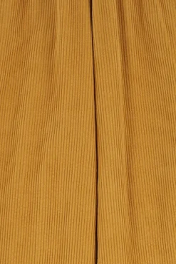 Donkergele wide leg corduroy broek