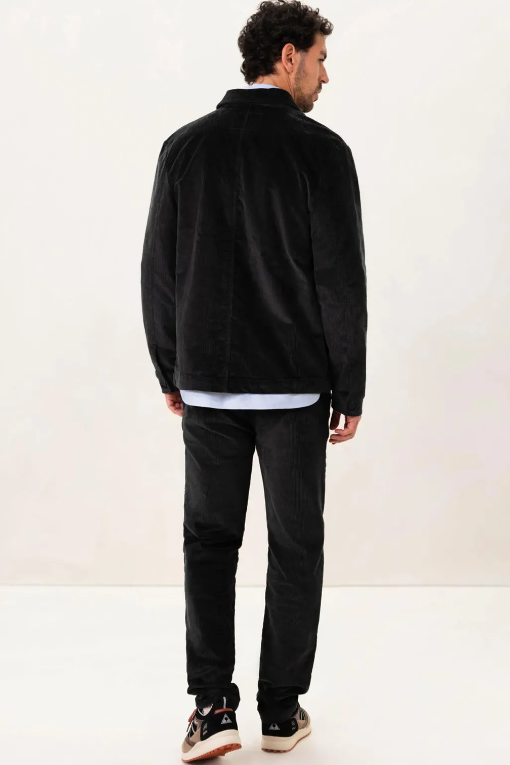 Donkergrijs jack met corduroy