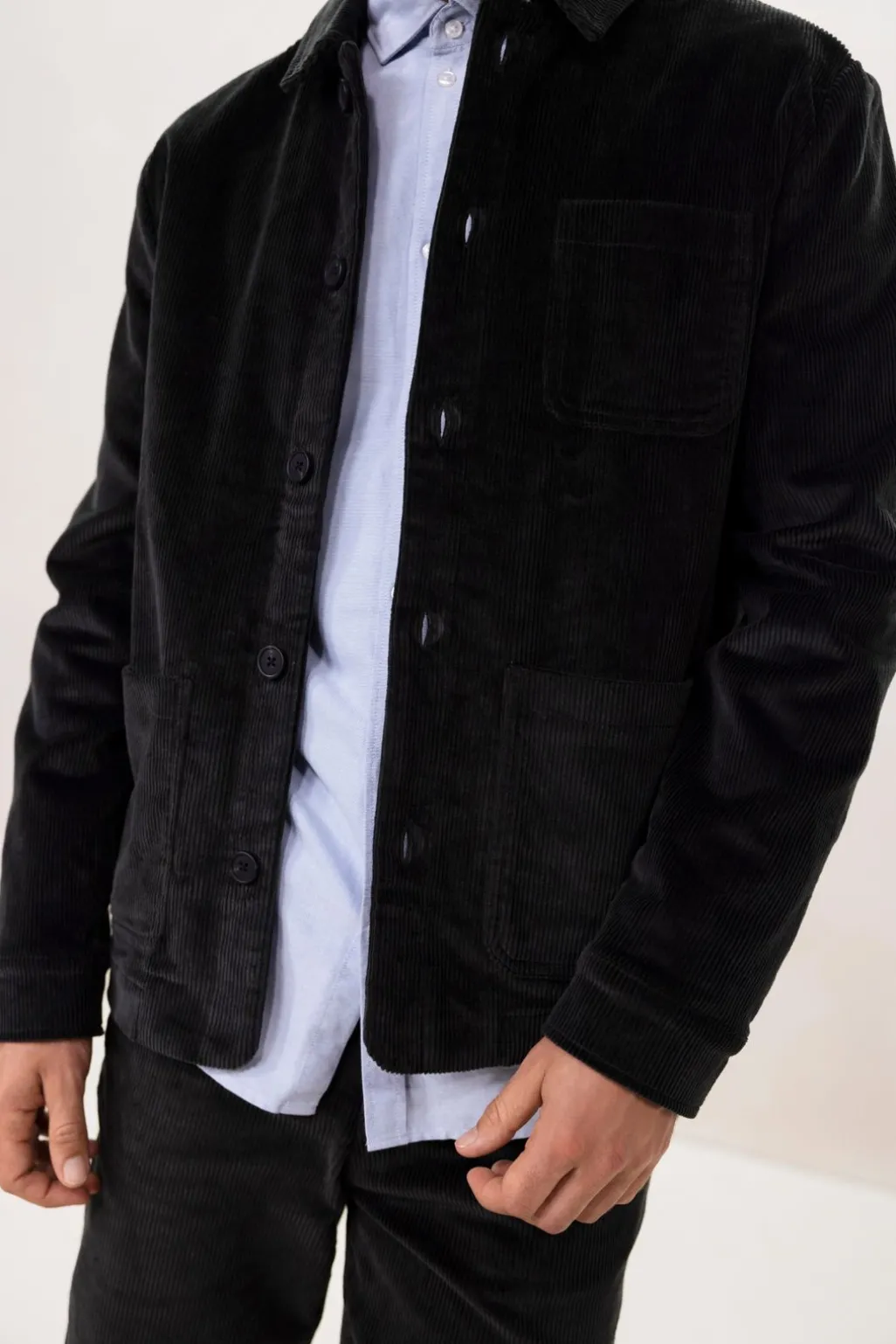 Donkergrijs jack met corduroy