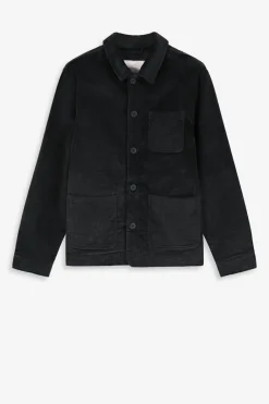 Donkergrijs jack met corduroy