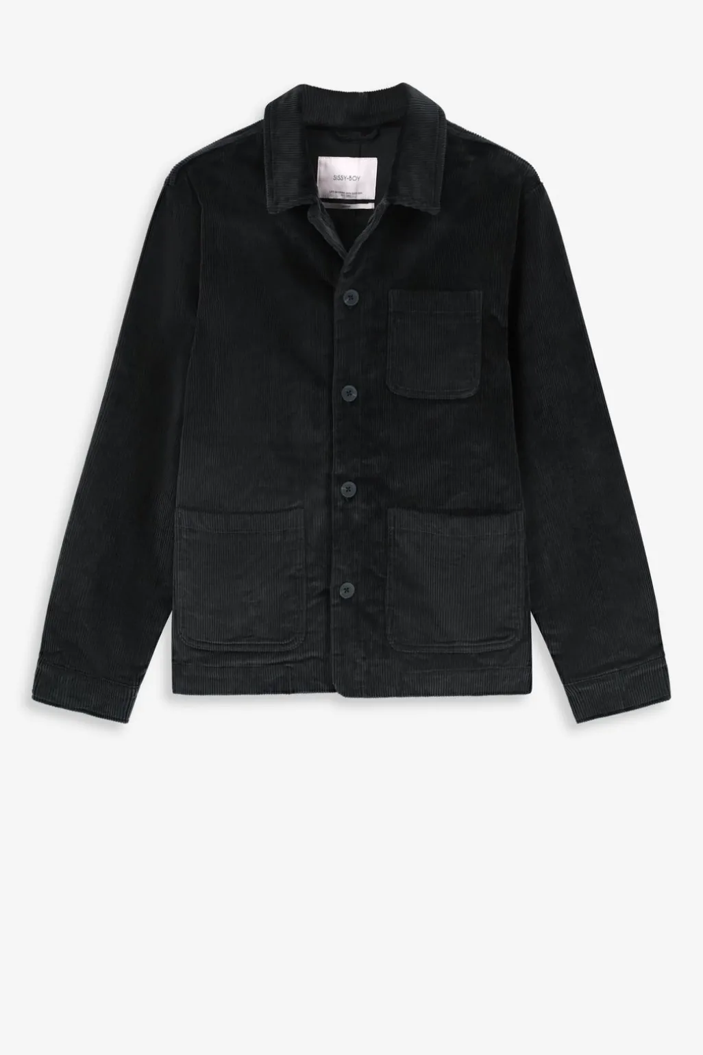 Donkergrijs jack met corduroy
