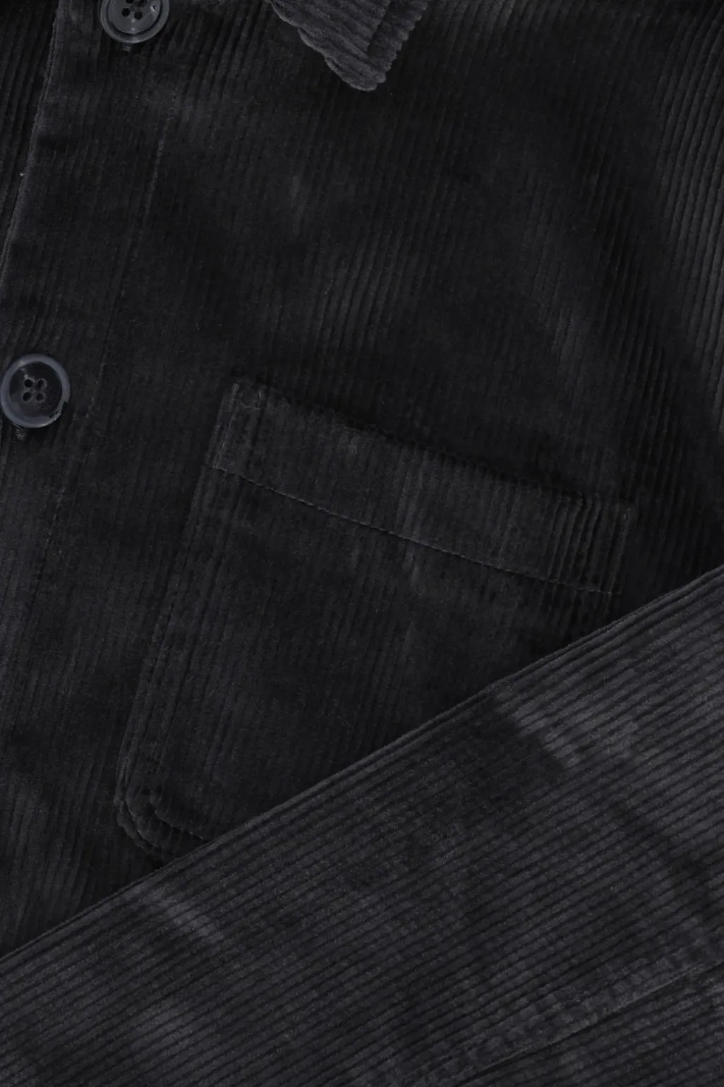 Donkergrijs jack met corduroy