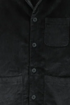 Donkergrijs jack met corduroy