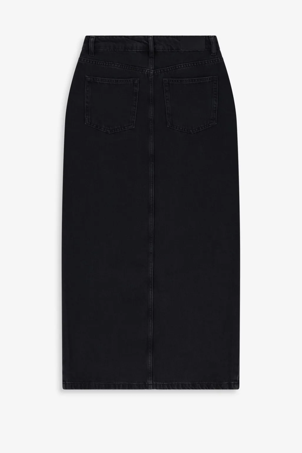 Donkergrijze denim maxi rok met split