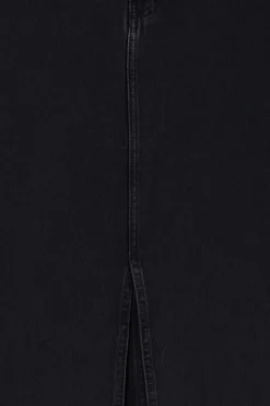 Donkergrijze denim maxi rok met split