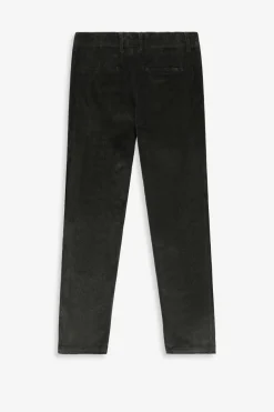 Donkergrijze mid-rise corduroy broek