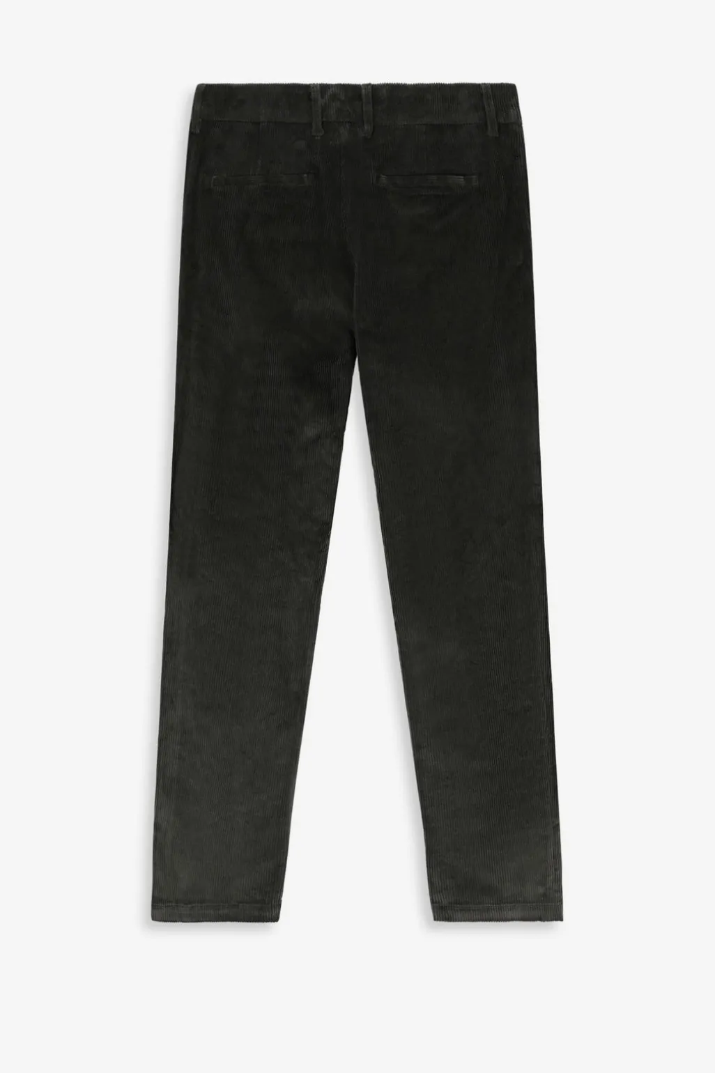 Donkergrijze mid-rise corduroy broek