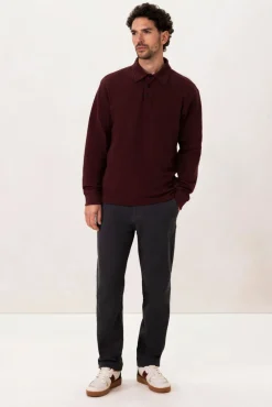 Donkergrijze mid-rise katoenen chino