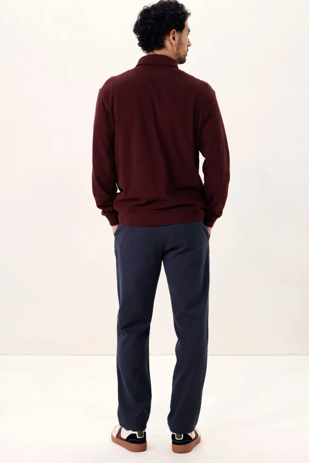 Donkergrijze mid-rise katoenen chino