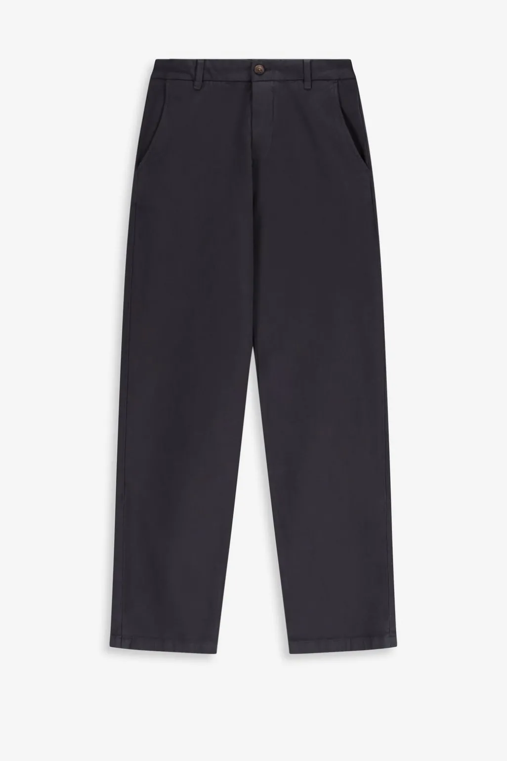 Donkergrijze mid-rise katoenen chino